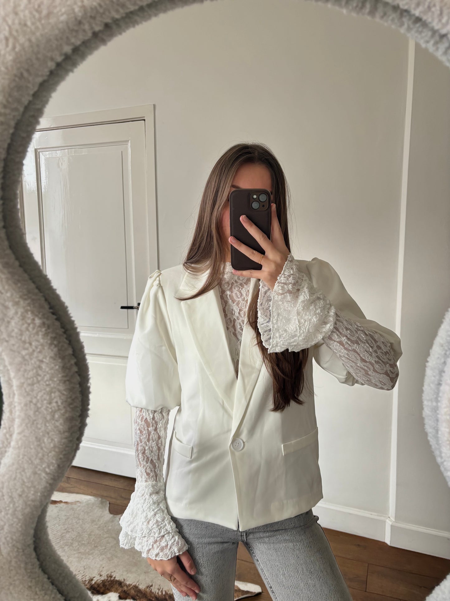 Blazer pofmouw - ecru
