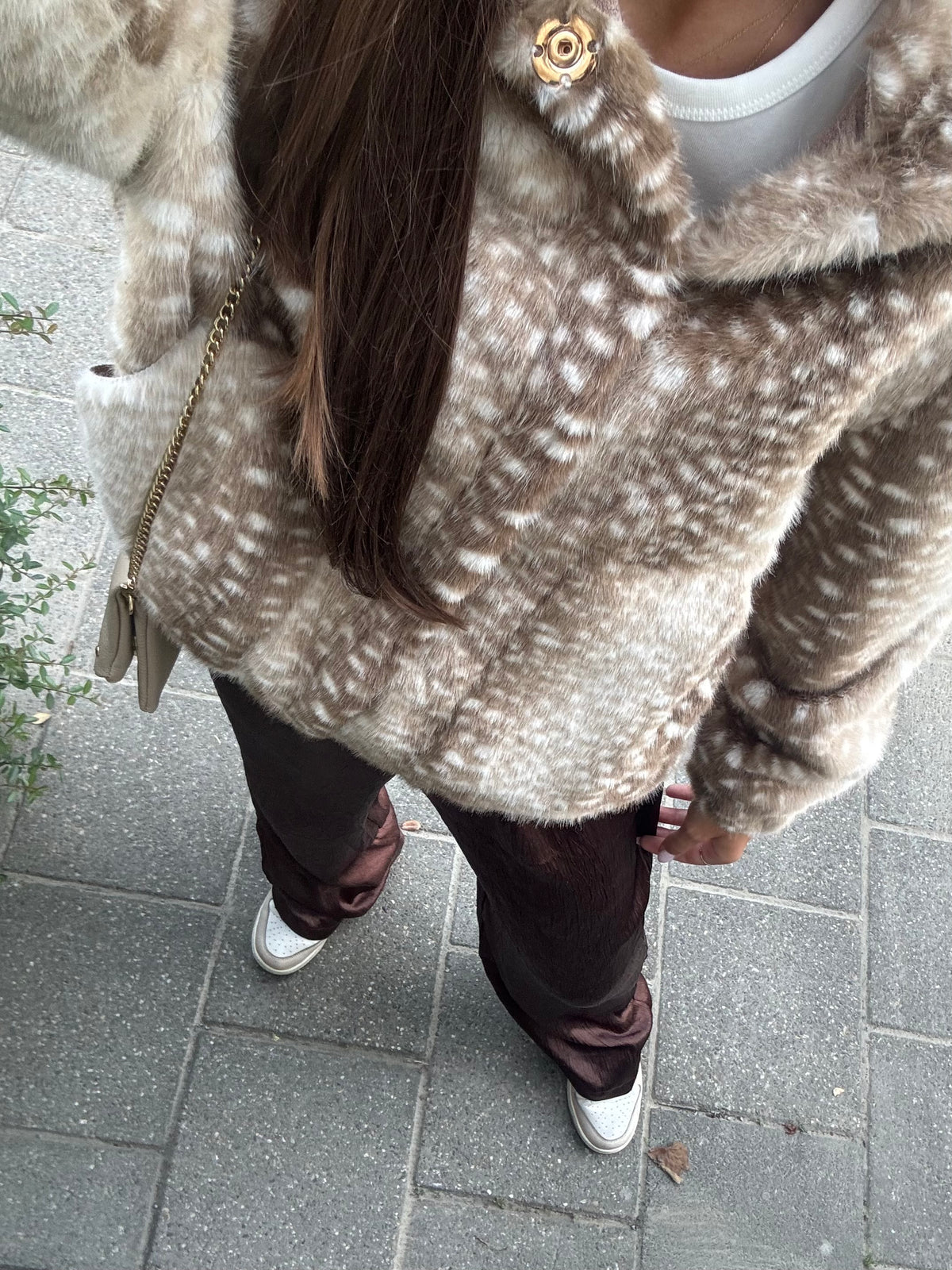 Bambi faux fur jacket - beige