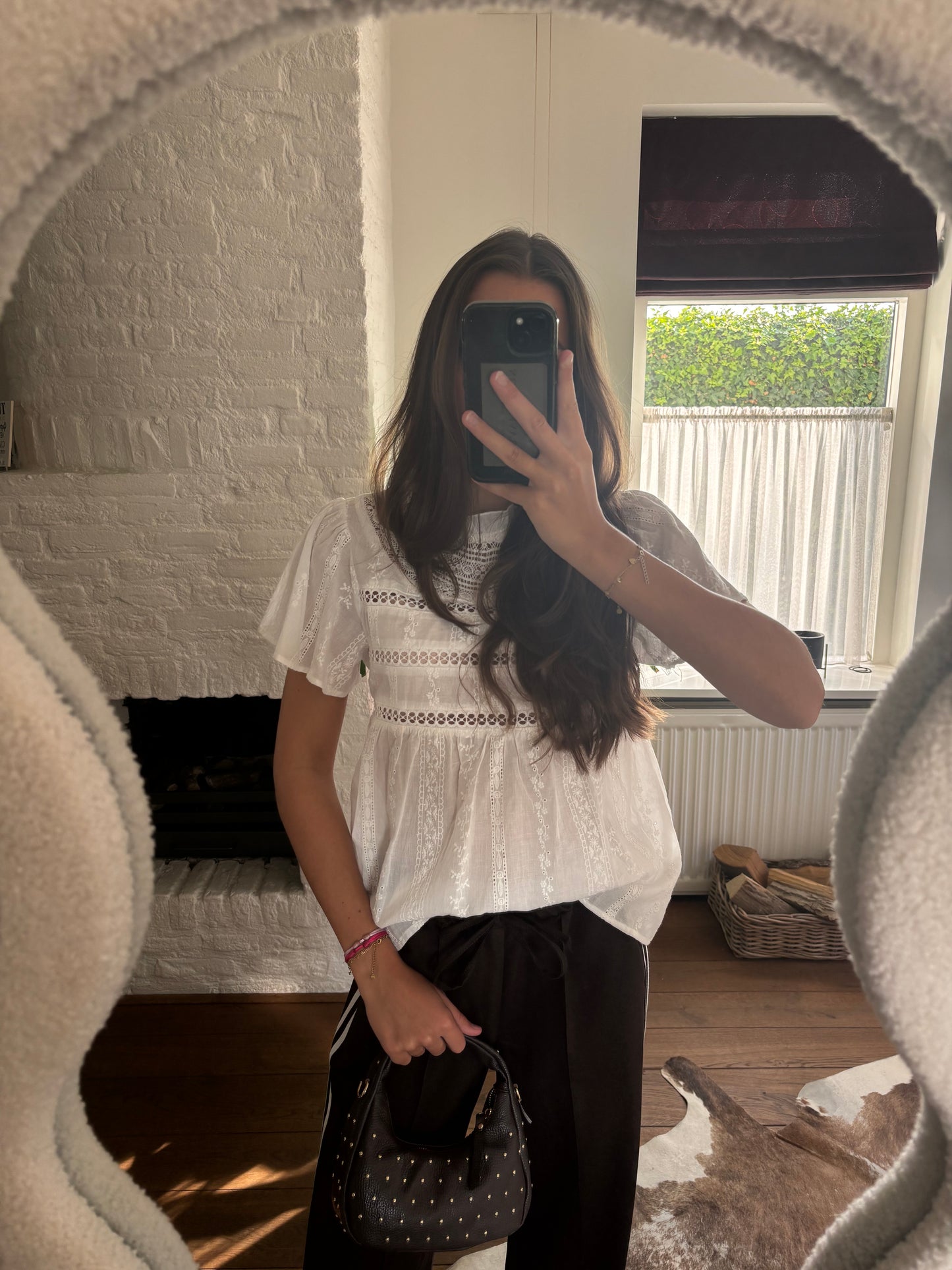Wide leg stripe pants - bruin