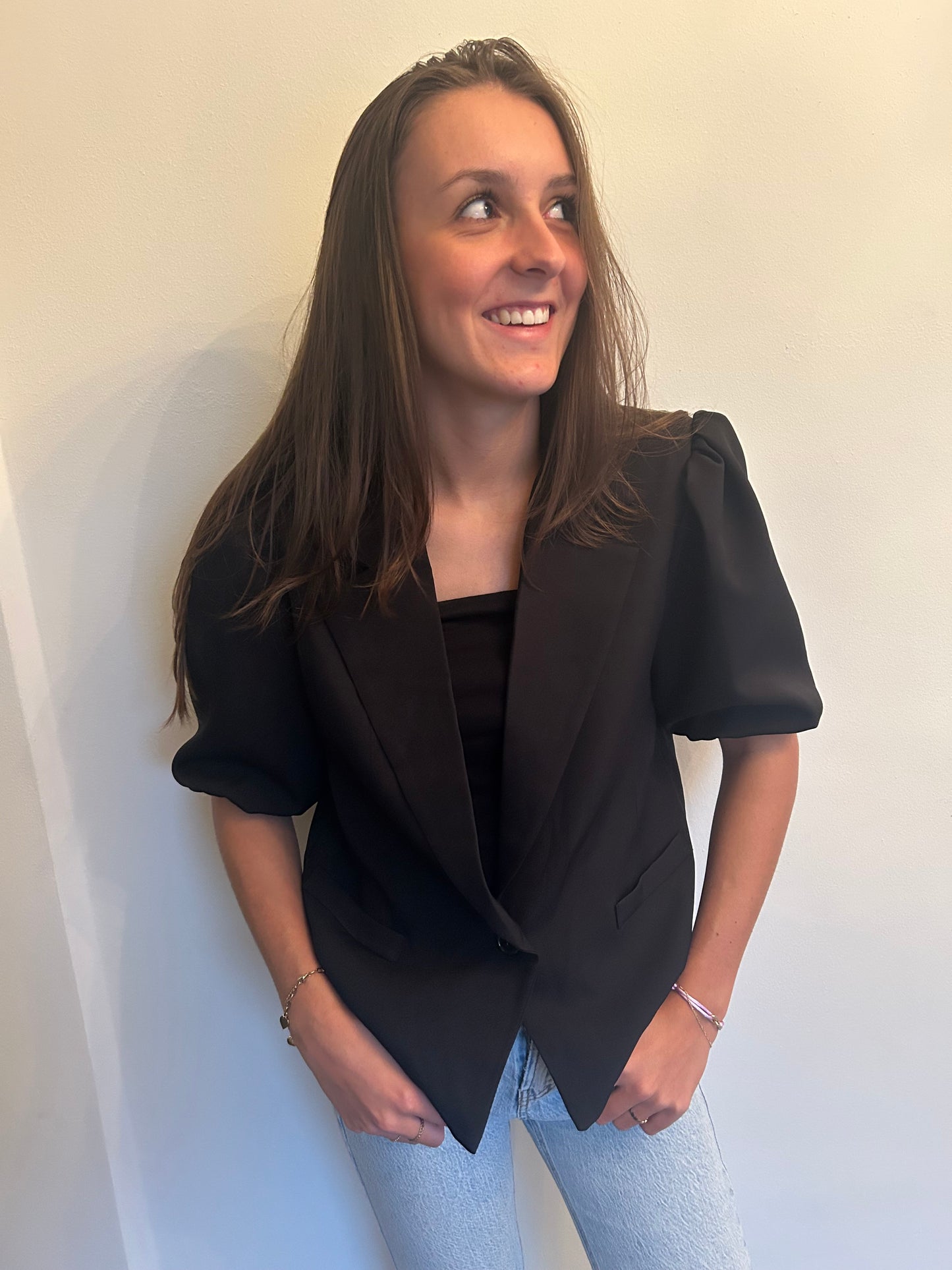 Blazer pofmouw - zwart