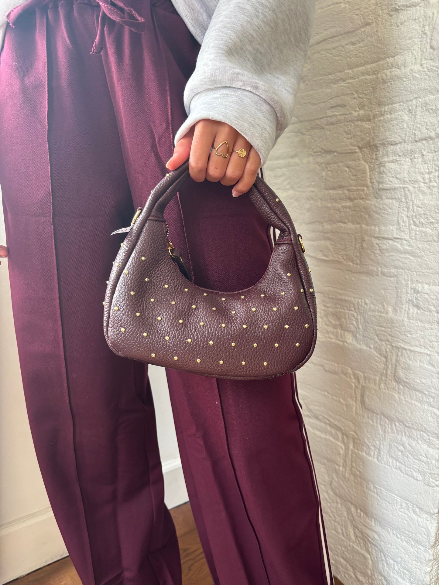 Tas studs - bordeaux rood