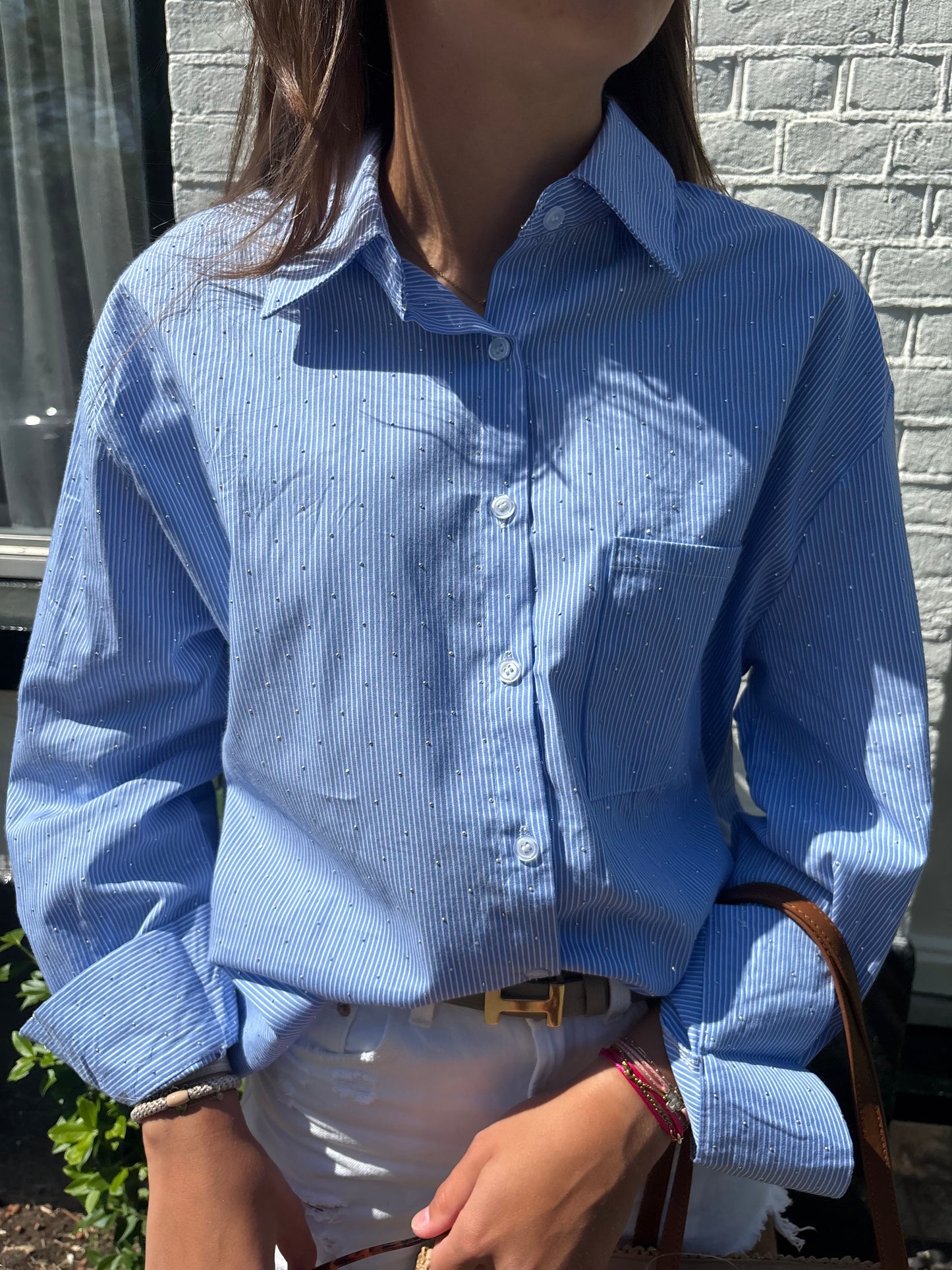 Glitter blouse - blauw