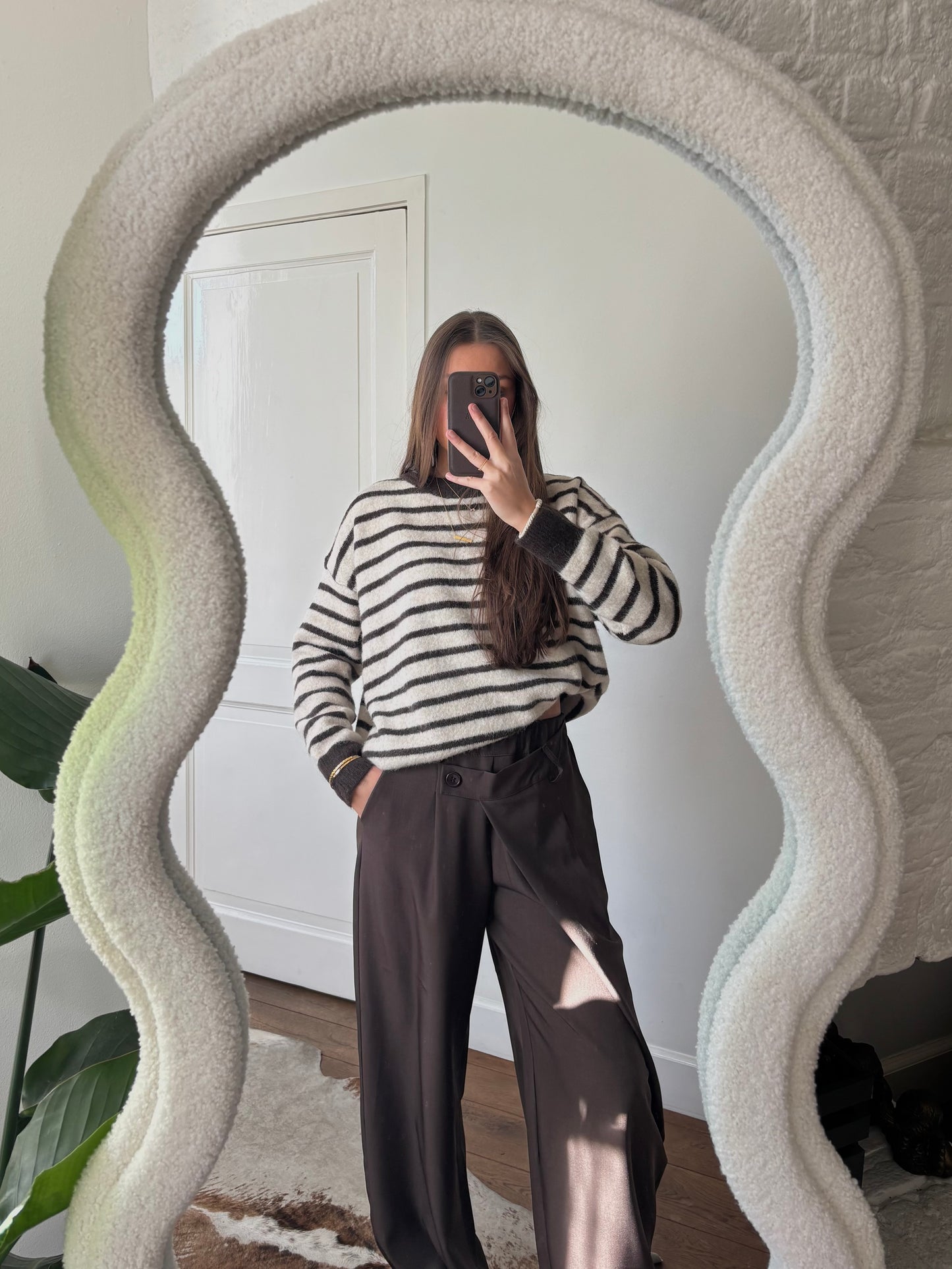 Asymmetric pantalon - bruin