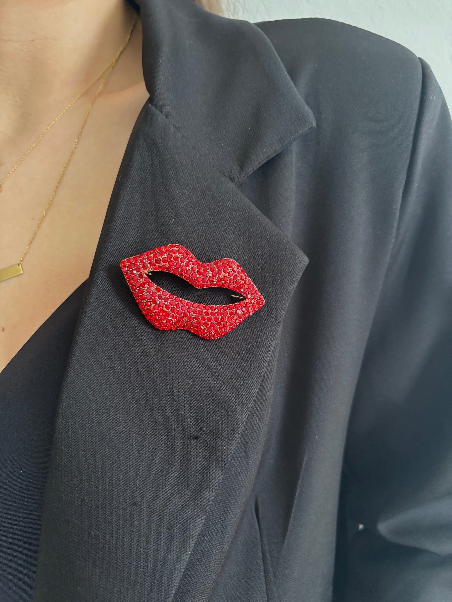 Broche lip - rood