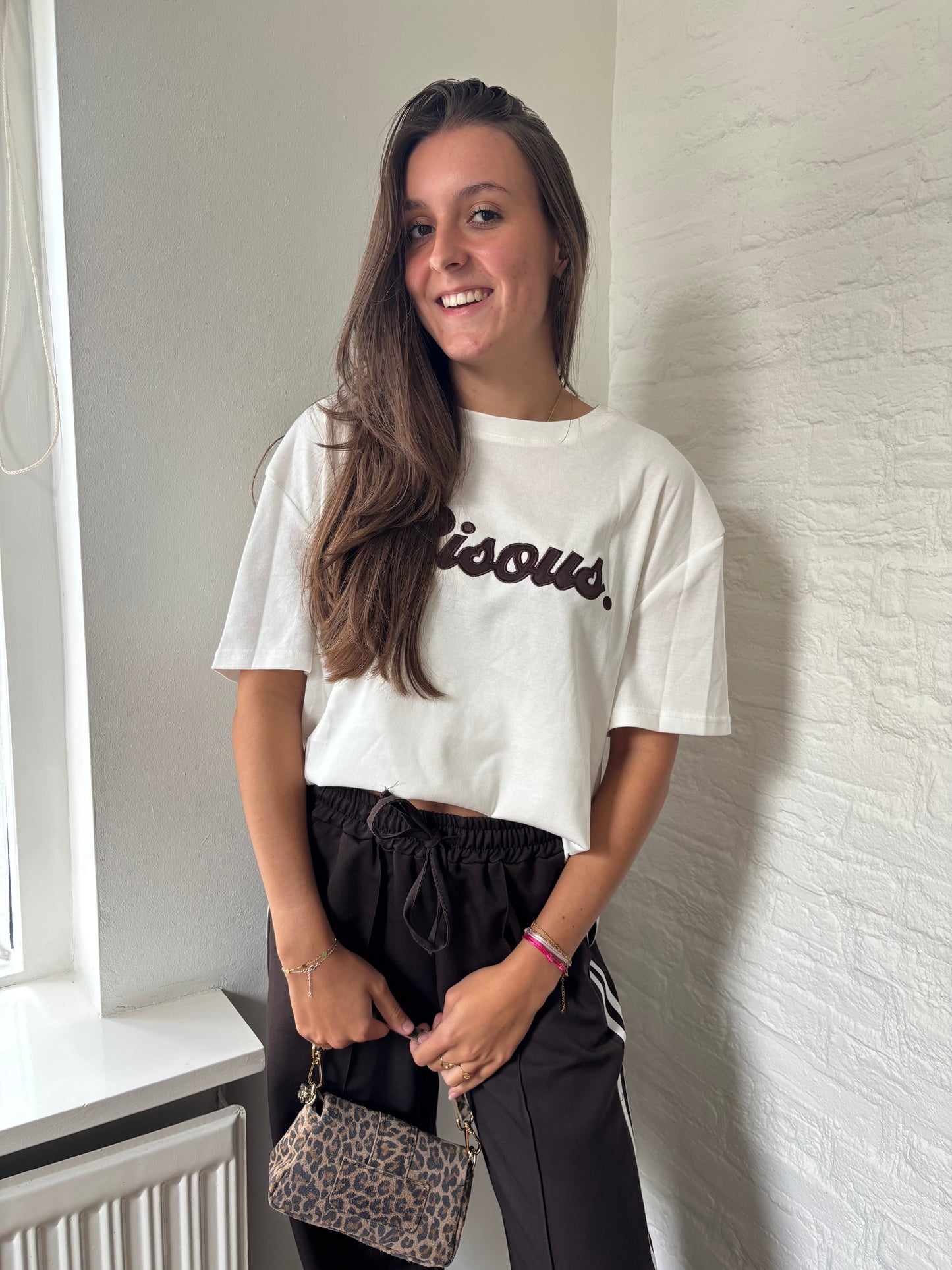 Ambika shirt bisou - wit/bruin