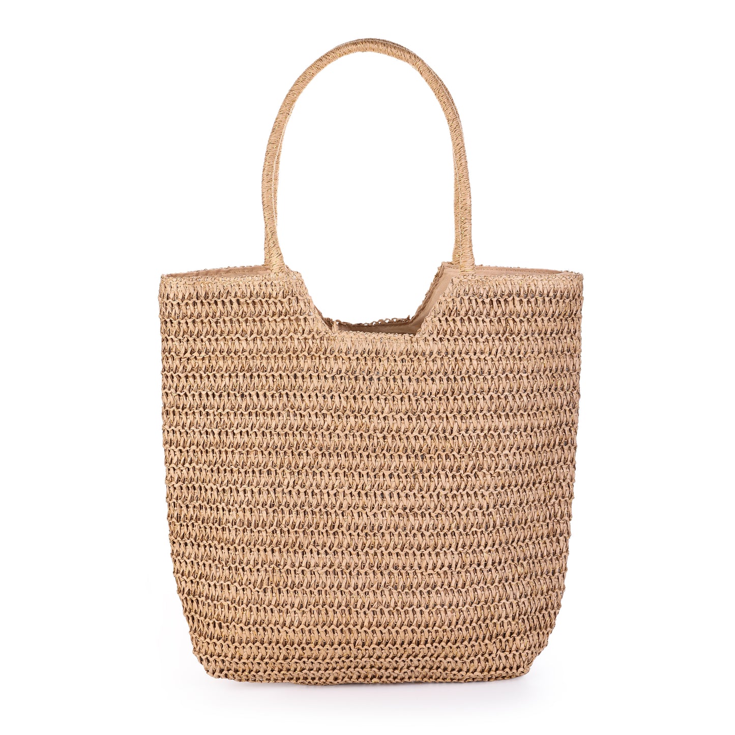 Strandtas gevlochten - khaki