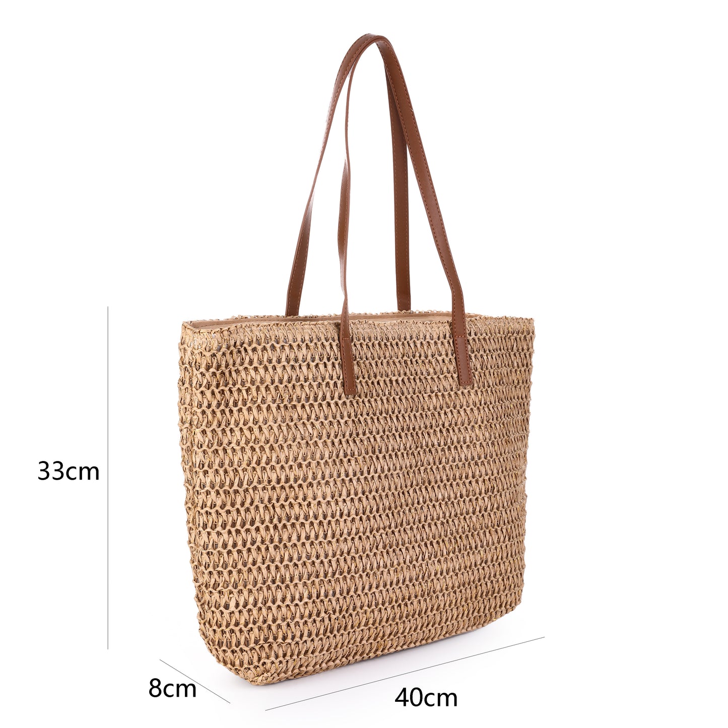 Strandtas faux leer - khaki