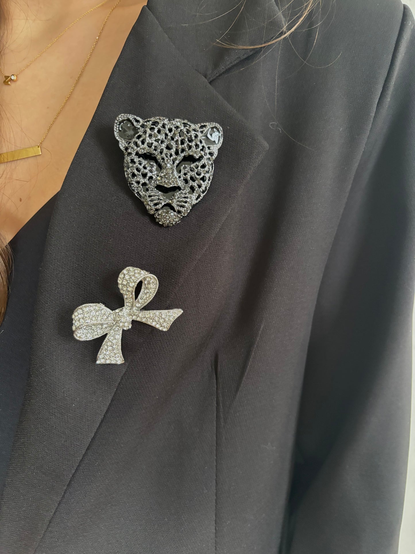 Broche panter - zwart