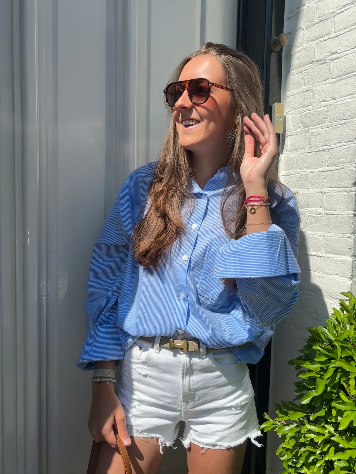Glitter blouse - blauw