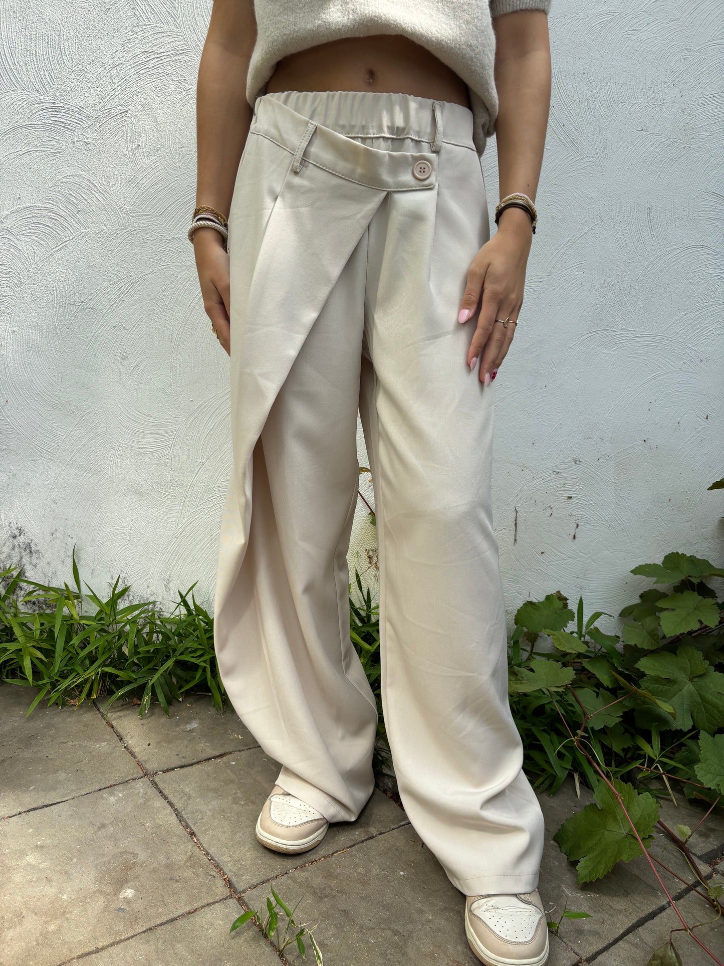 Asymmetric pantalon - crème