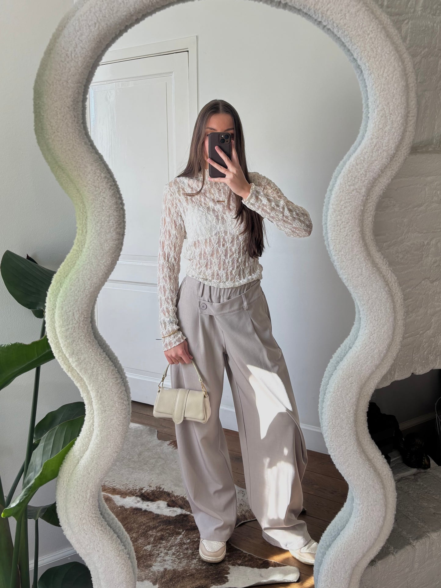 Asymmetric pantalon - beige