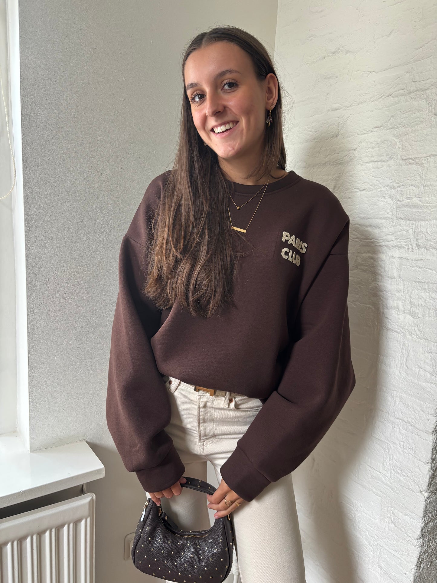 Paris club sweater - bruin