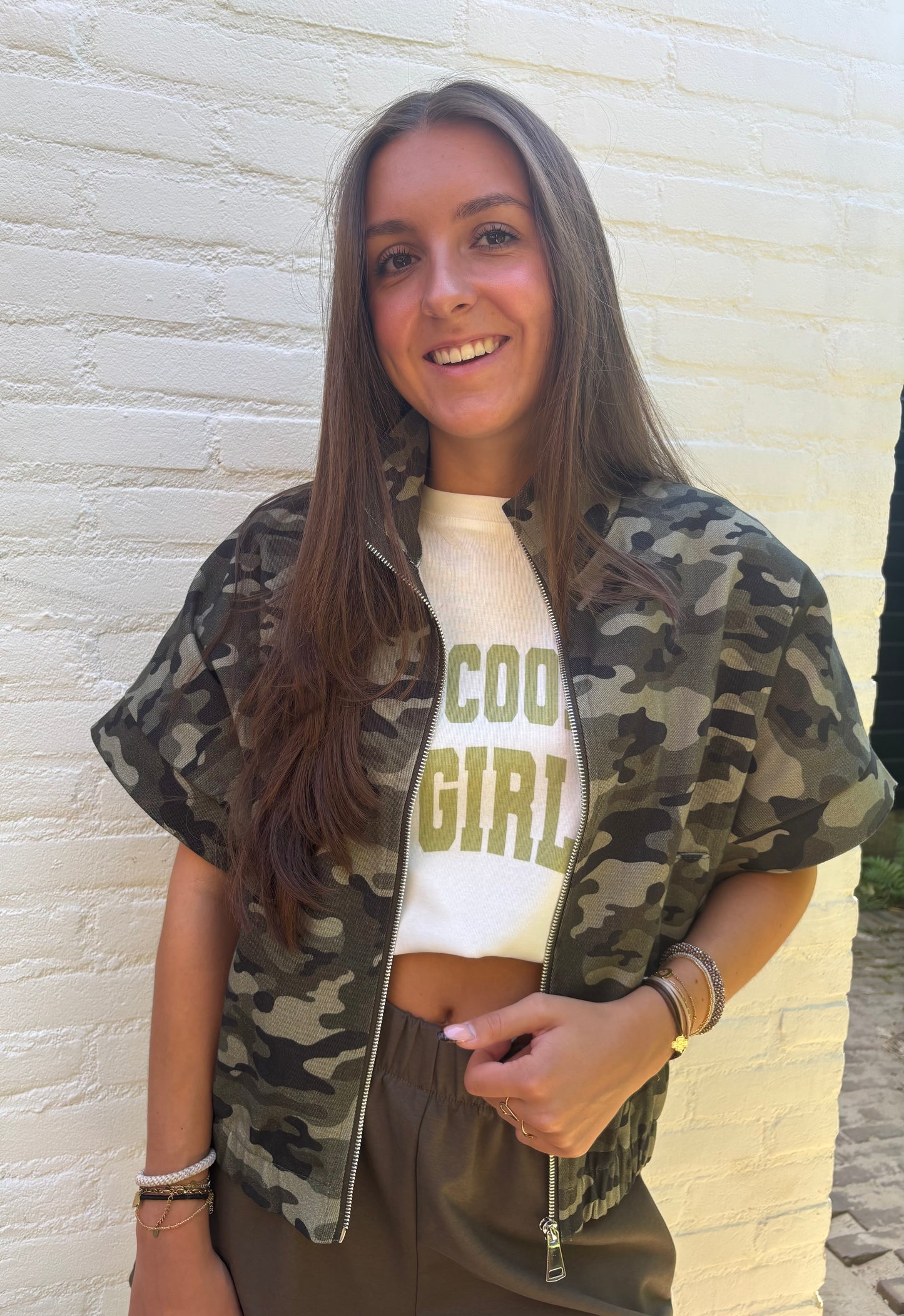 Legerprint jack - olijfgroen