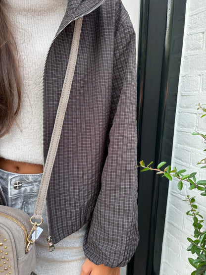 Geruite bomberjack - bruin