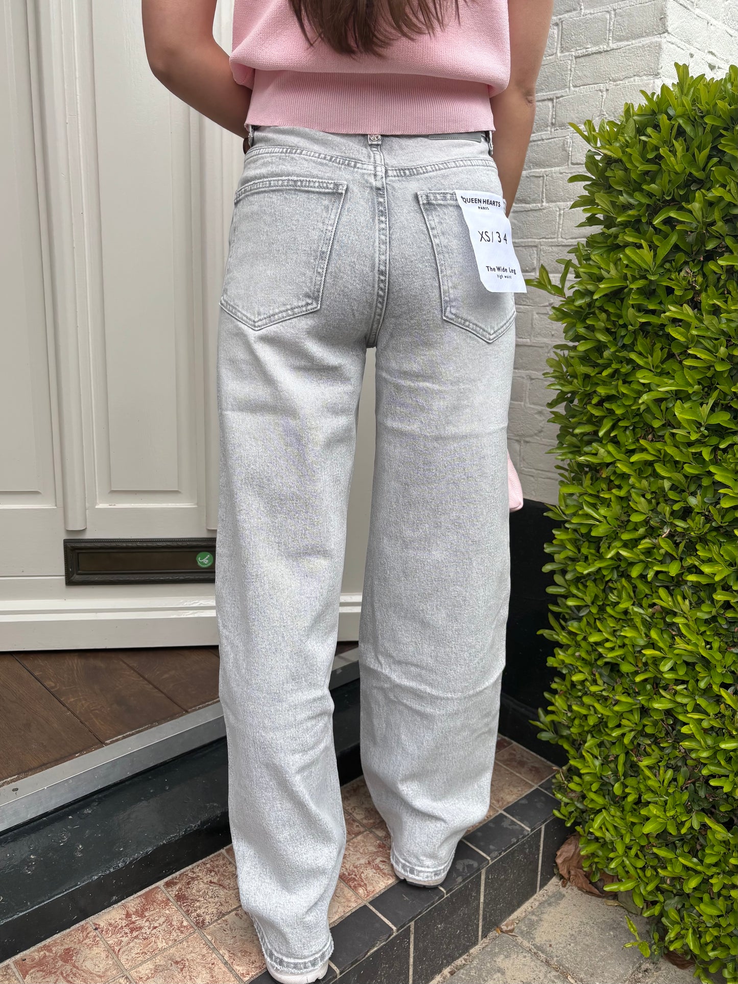 Queen Hearts glitter jeans - grijs