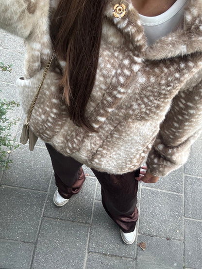 Bambi faux fur jacket - beige