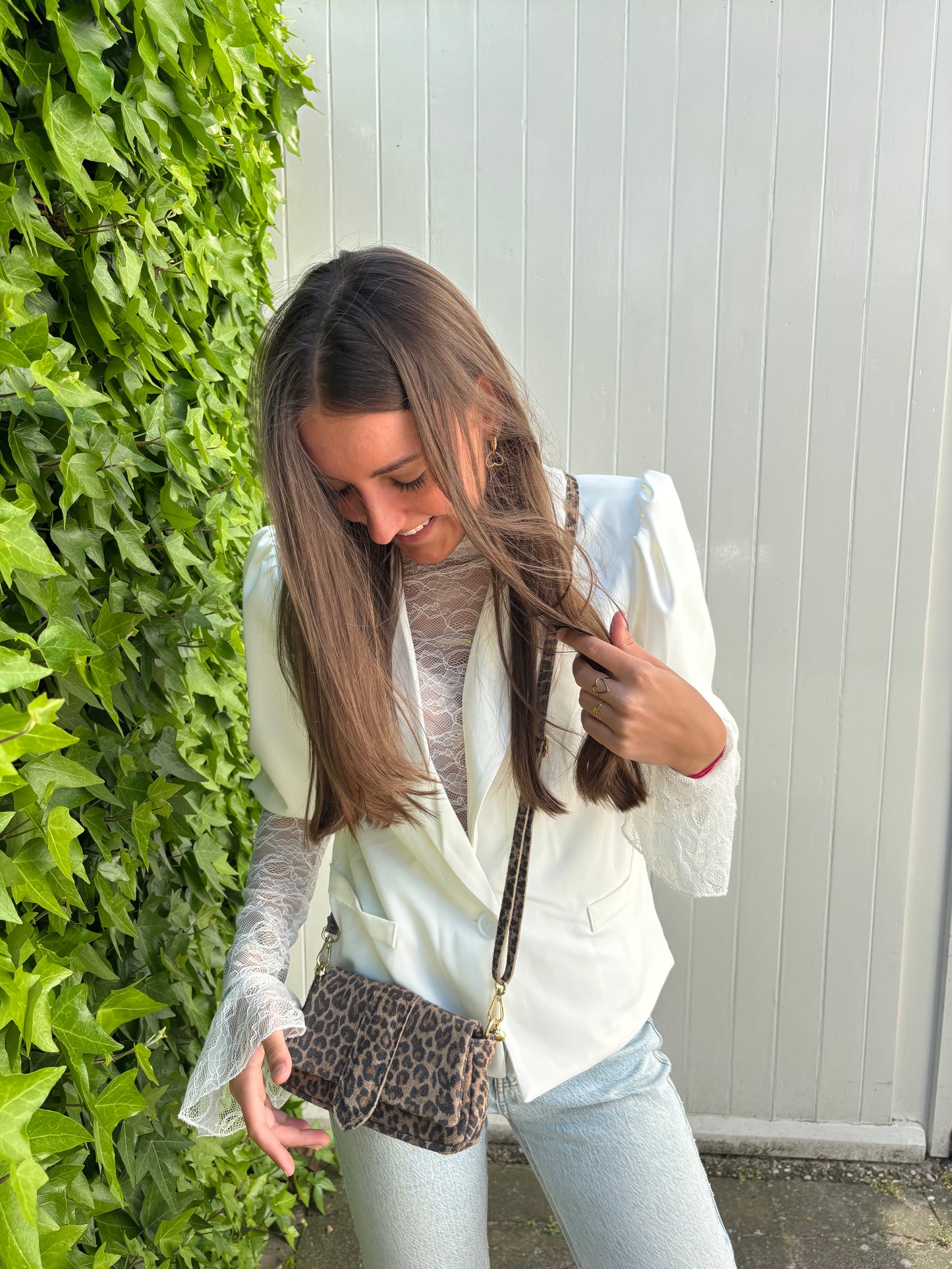Blazer pofmouw - ecru