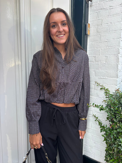 Glitter blouse - bruin