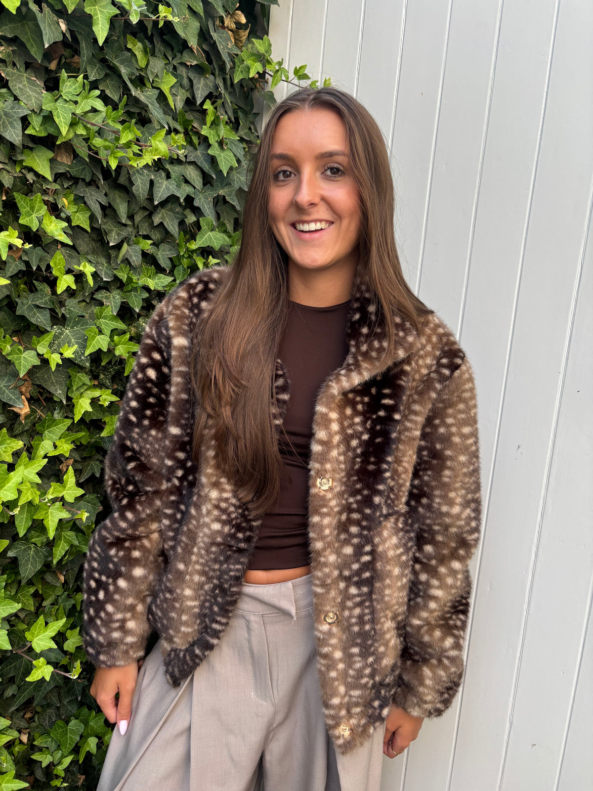 Bambi faux fur jacket - bruin