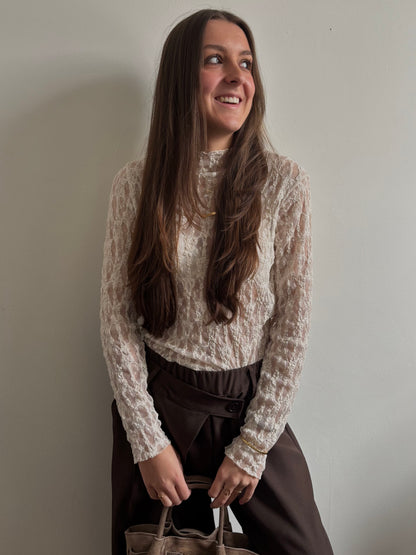 Lace top - beige