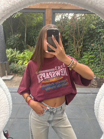 Vintage shirt - bordeaux rood