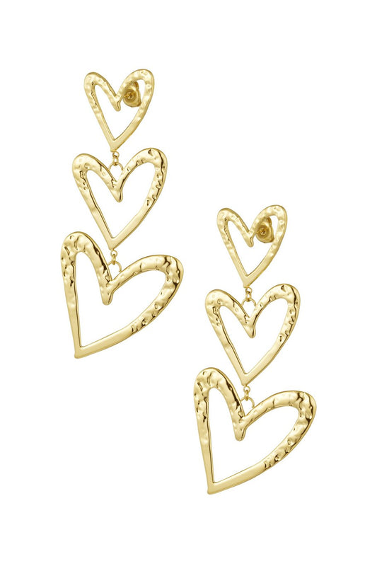 Oorbellen triple heart