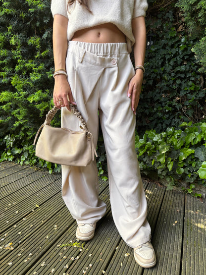 Asymmetric pantalon - crème