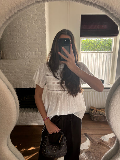 Wide leg stripe pants - bruin