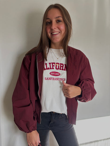 Ambika shirt California - wit/bordeaux rood