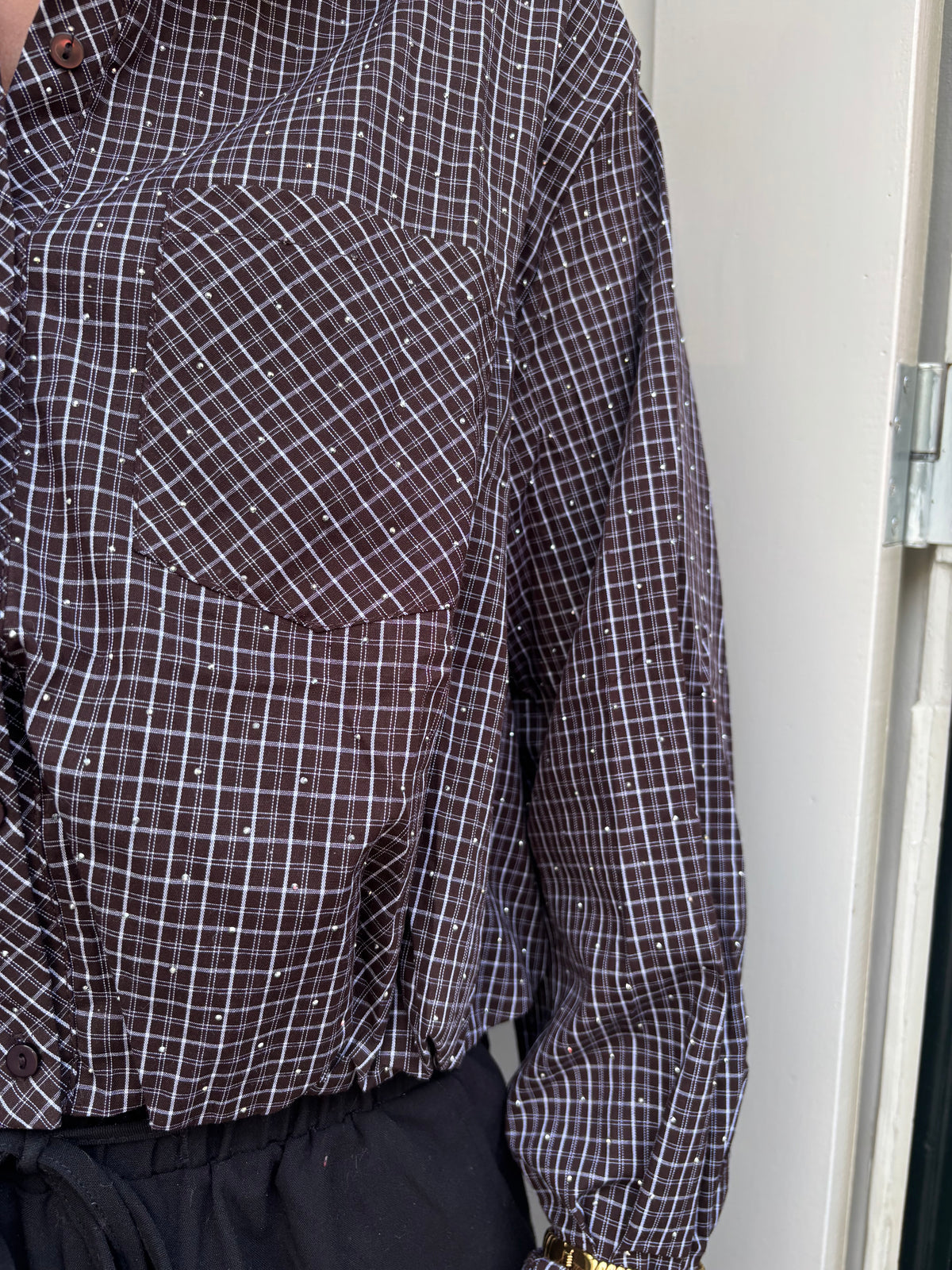 Glitter blouse - bruin