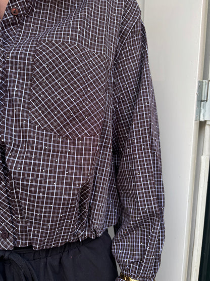 Glitter blouse - bruin