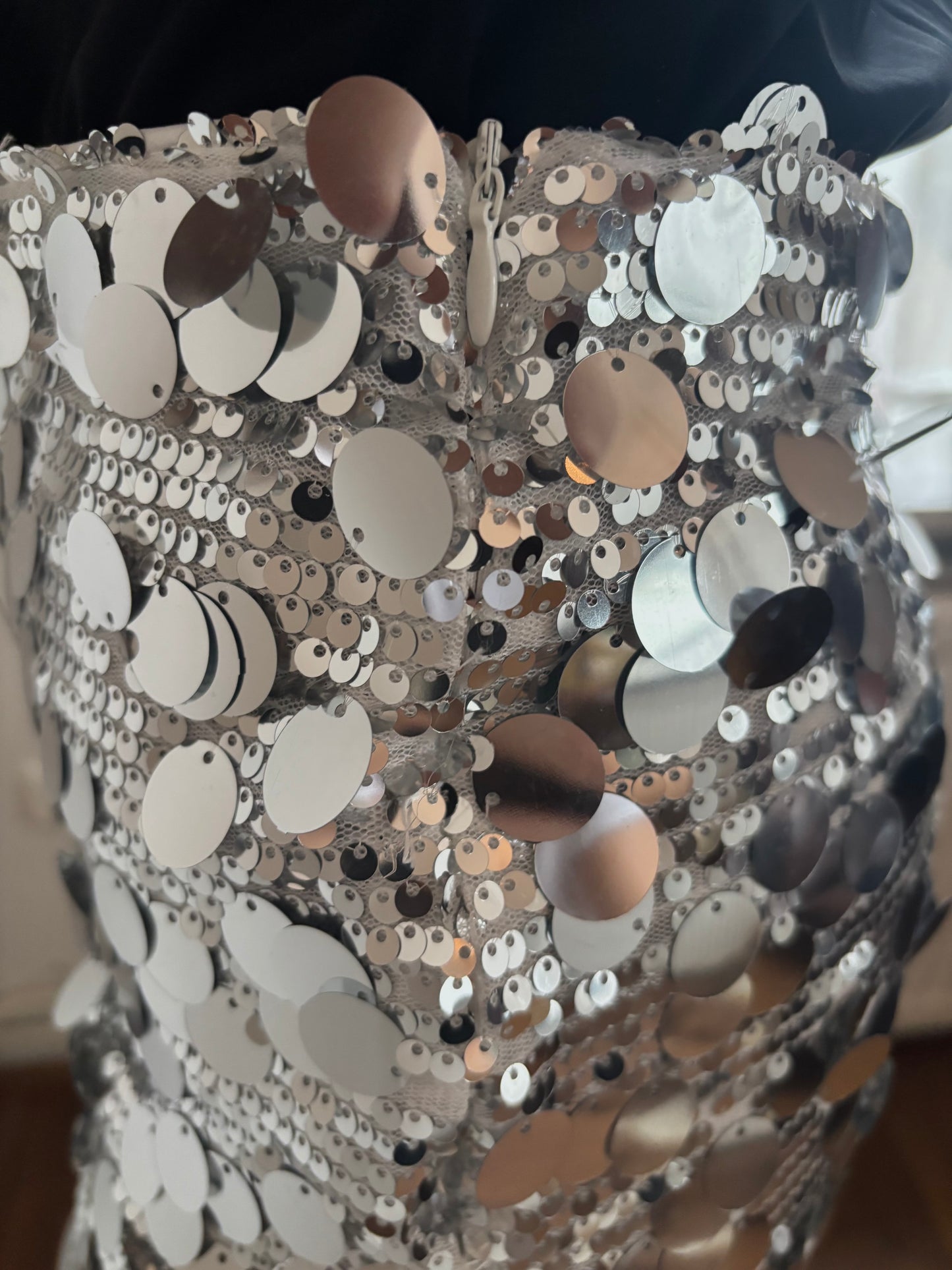 Glitter rok - zilver