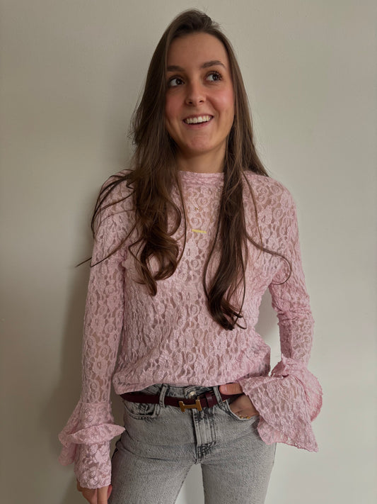 Ambika lace top - roze