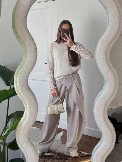 Asymmetric pantalon - beige