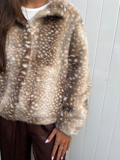 Bambi faux fur jacket - beige