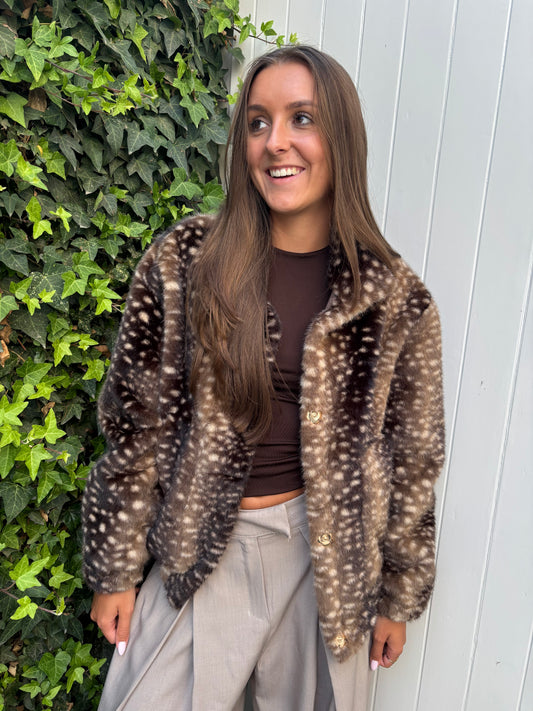 Bambi faux fur jacket - bruin