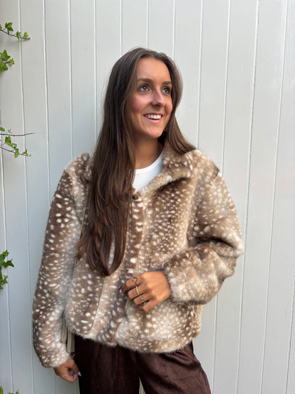 Bambi faux fur jacket - beige