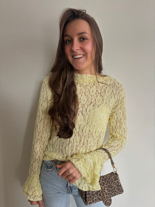 Ambika lace top - geel