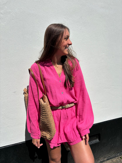 Liv playsuit - donkerroze