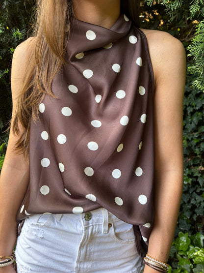 Ambika halter top polkadot - bruin