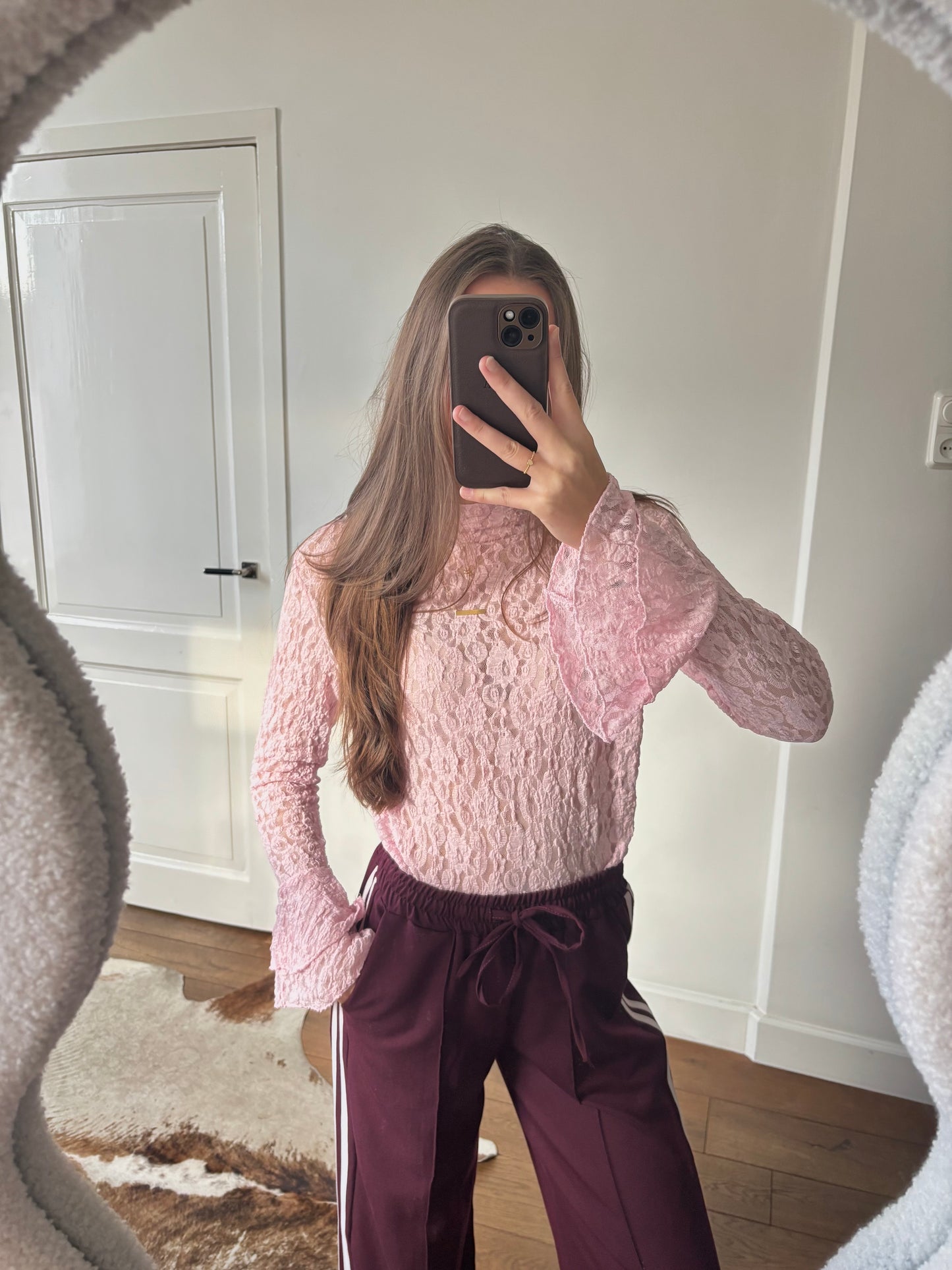 Ambika lace top - roze