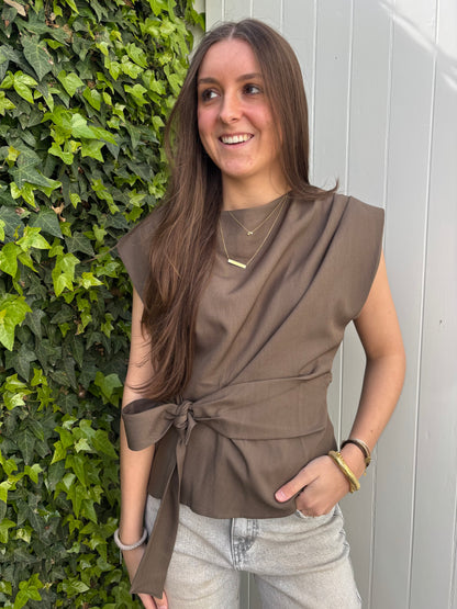 Ambika strik top - taupe