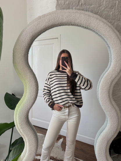 Striped cardigan beige/bruin