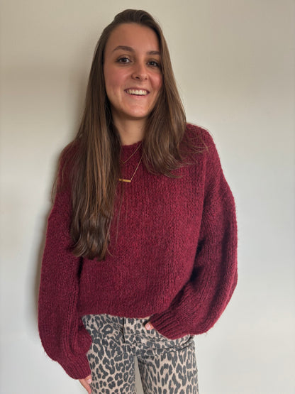 Zara comfy knit - bordeaux rood