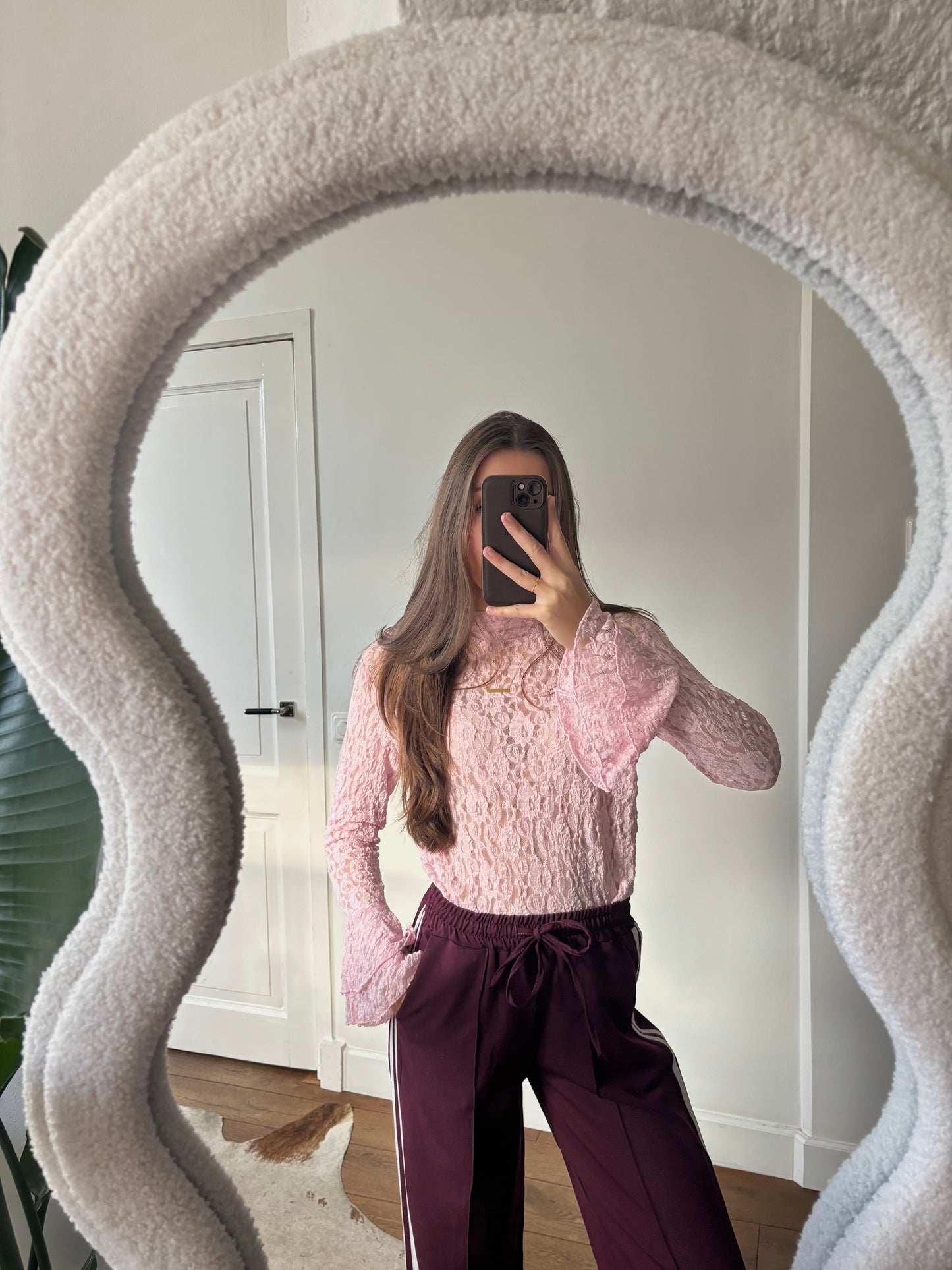 Ambika lace top - roze