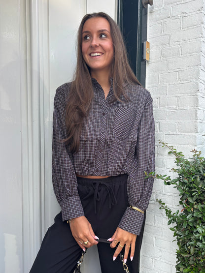 Glitter blouse - bruin