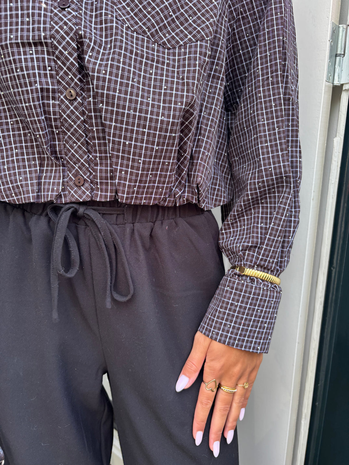 Glitter blouse - bruin