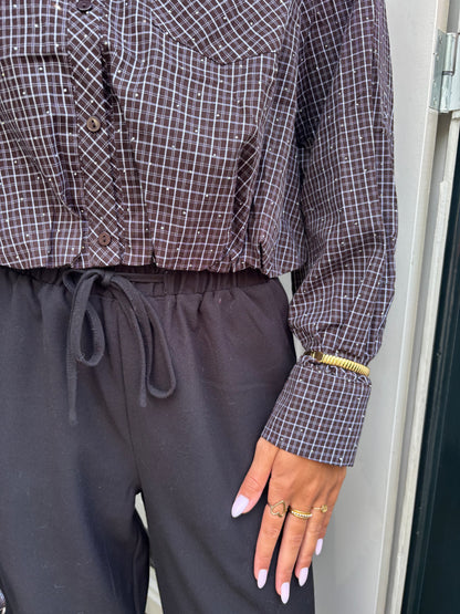 Glitter blouse - bruin