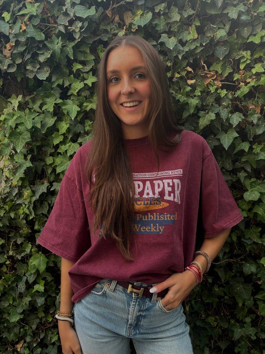 Vintage shirt - bordeaux rood