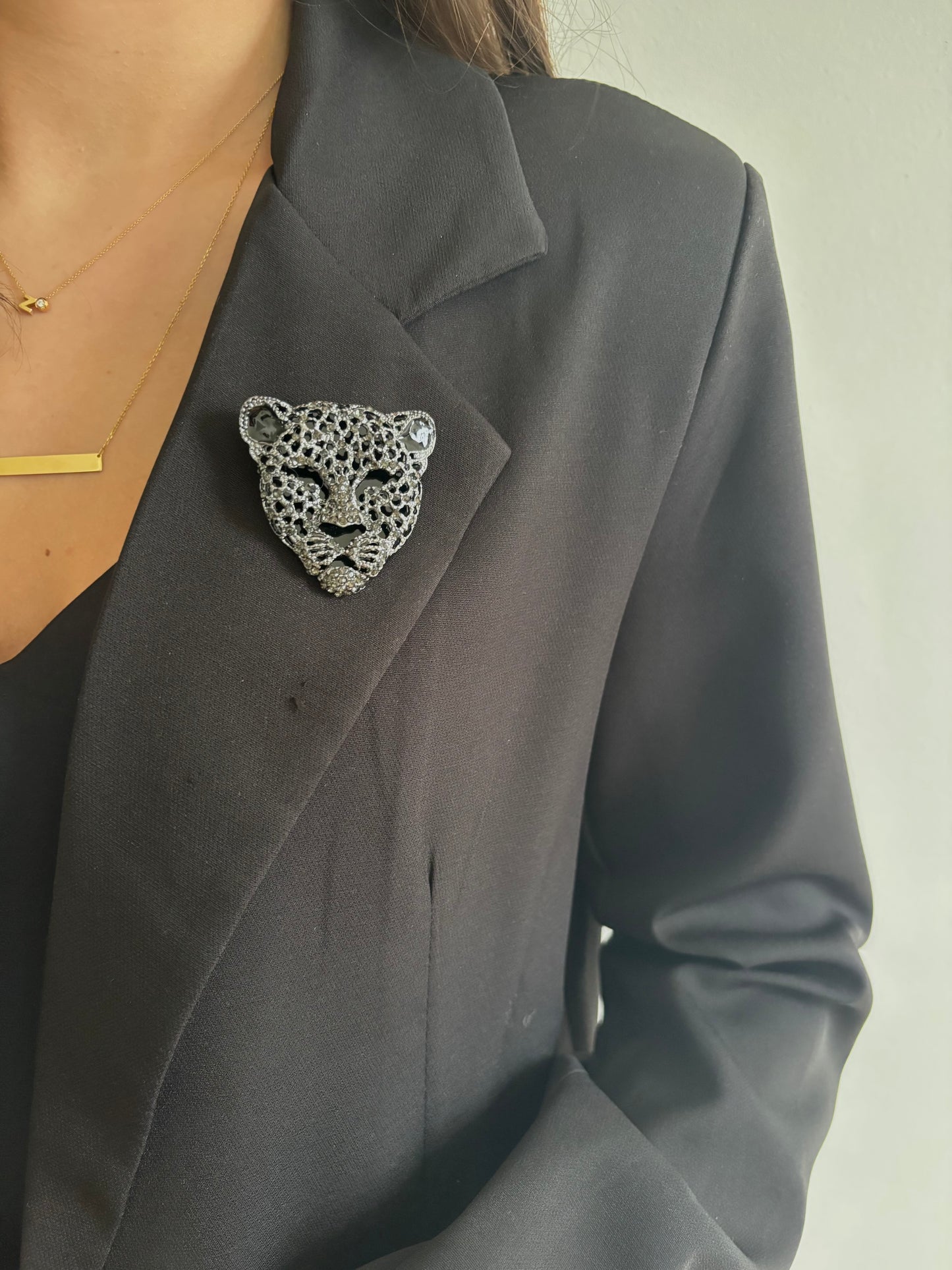 Broche panter - zwart